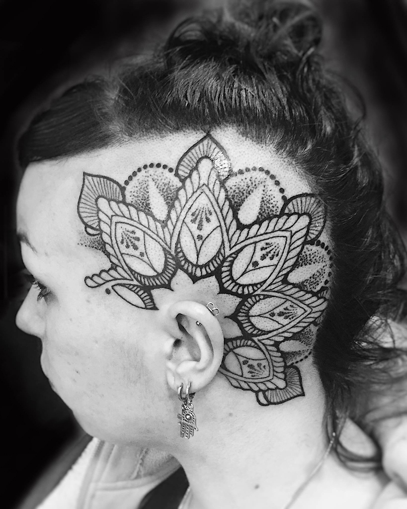 head mandala tattoo
