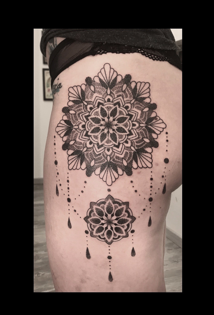 sexy mandala geometric tattoo