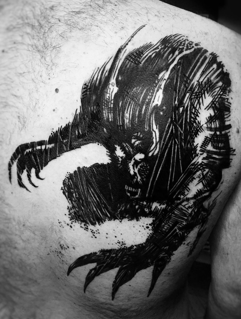 sketchy monster tattoo